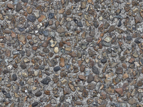  现代鹅卵石，碎石，石子，砂砾石，水洗石，混凝土，水泥地面 