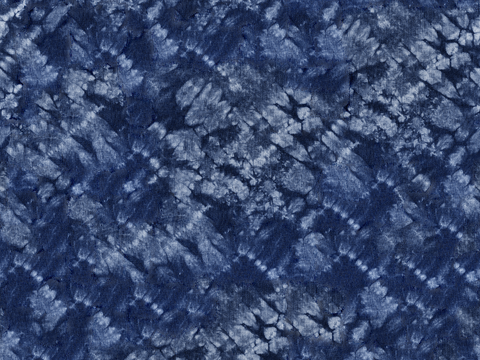 蓝色手工蜡染扎染布纹10