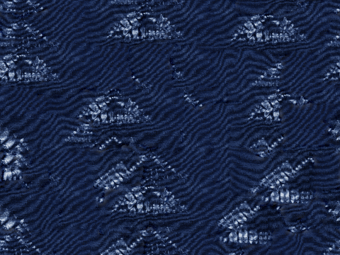  蓝色手工蜡染扎染布纹38 