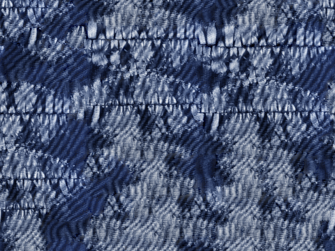 蓝色手工蜡染扎染布纹29