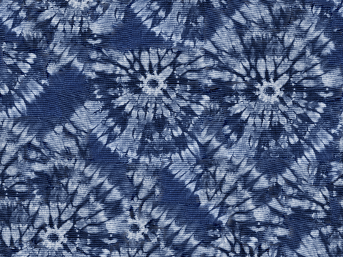 蓝色手工蜡染扎染布纹11