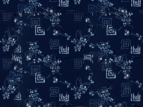  复古蓝印花传统蓝色印染印花布纹24 