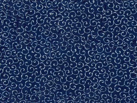 复古蓝印花传统蓝色印染印花布纹54