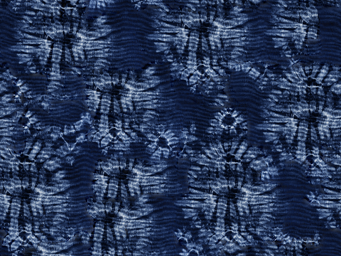 蓝色手工蜡染扎染布纹41