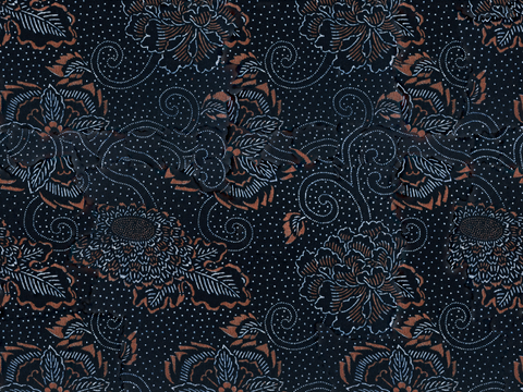  复古蓝印花传统蓝色印染印花布纹16 