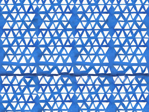  手绘蓝色水彩蜡染扎染印花布纹77 