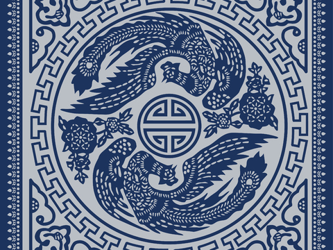  民间传统蓝印花布纹6 