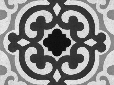 复古风格黑白几何花纹瓷砖