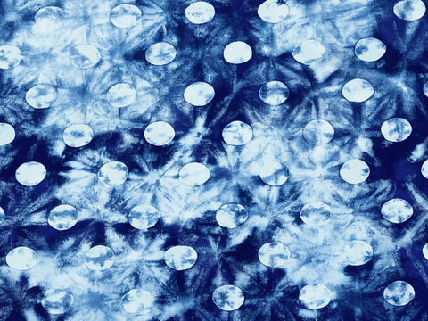  靛青蓝色水彩扎染印花布纹4 