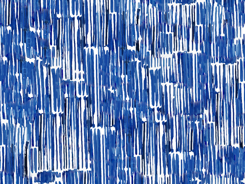  手绘蓝色水彩蜡染扎染印花布纹27 