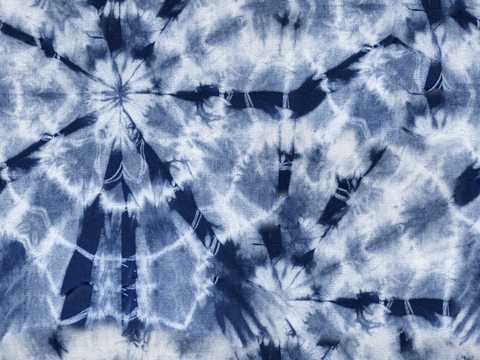 蓝色手工蜡染扎染布纹23