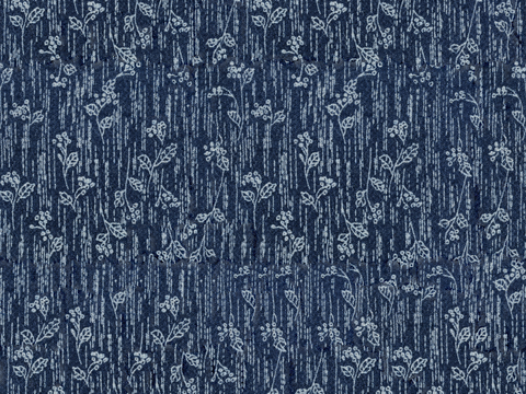 复古蓝印花传统蓝色印染印花布纹27