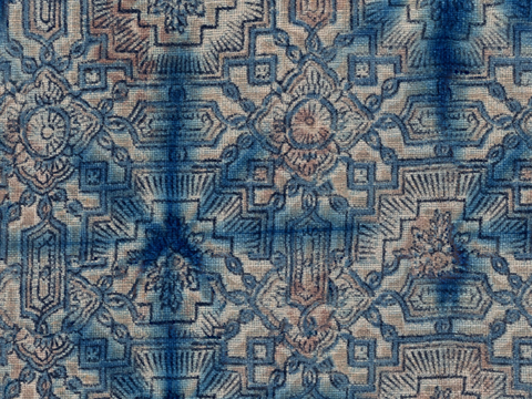 复古蓝印花传统蓝色印染印花布纹49