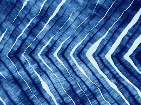  靛青蓝色水彩扎染印花布纹30 