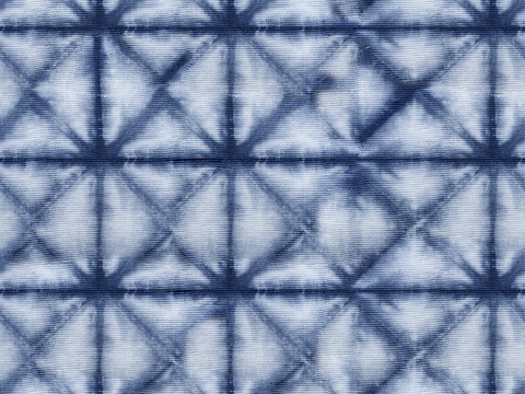 蓝色手工蜡染扎染布纹58