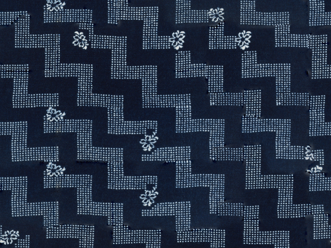 复古蓝印花传统蓝色印染印花布纹18
