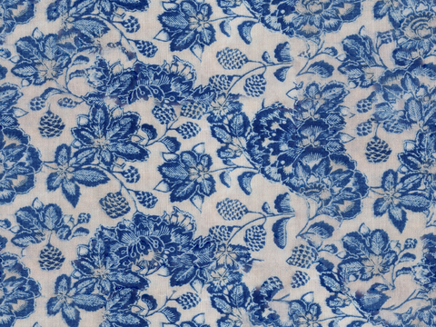 复古蓝印花传统蓝色印染印花布纹52