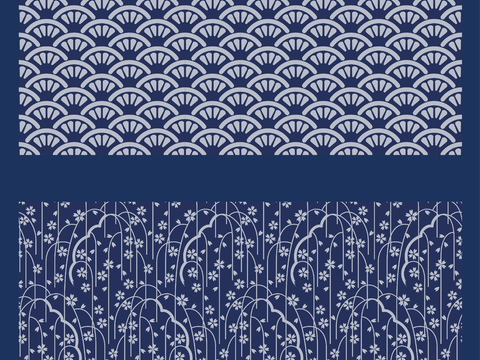  民间传统蓝印花布纹21 