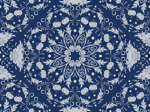  民间传统蓝印花布纹1 