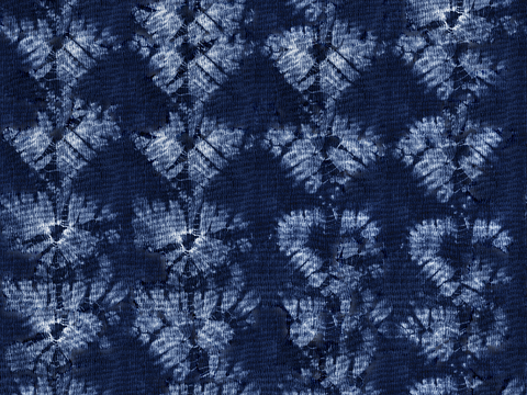 蓝色手工蜡染扎染布纹34