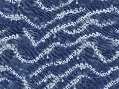  蓝色手工蜡染扎染布纹1 