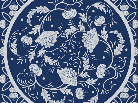  民间传统蓝印花布纹9 