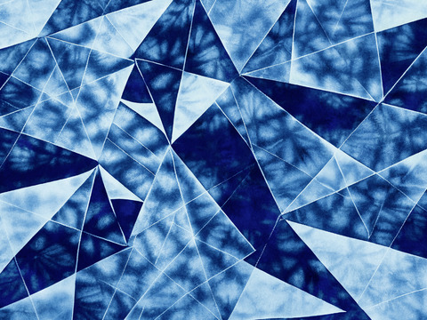  靛青蓝色水彩扎染印花布纹41 