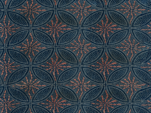 复古蓝印花传统蓝色印染印花布纹1