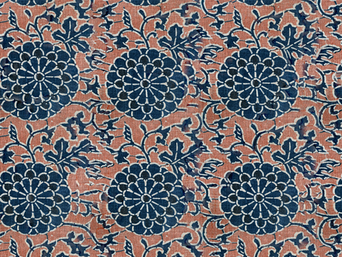 复古蓝印花传统蓝色印染印花布纹56