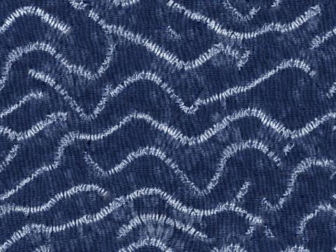  蓝色手工蜡染扎染布纹35 