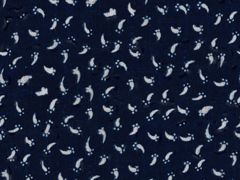 复古蓝印花传统蓝色印染印花布纹55