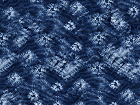 蓝色手工蜡染扎染布纹25