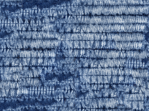  蓝色手工蜡染扎染布纹12 