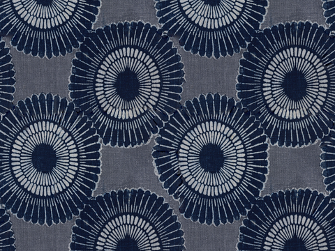 复古蓝印花传统蓝色印染印花布纹12