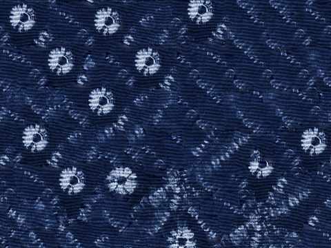 蓝色手工蜡染扎染布纹42