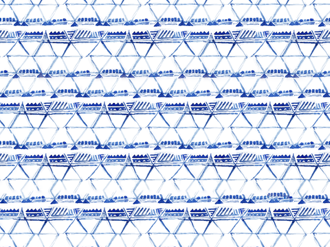  手绘蓝色水彩蜡染扎染印花布纹31 