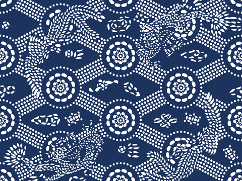  民间传统蓝印花布纹22 