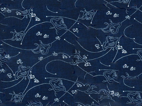 复古蓝印花传统蓝色印染印花布纹17