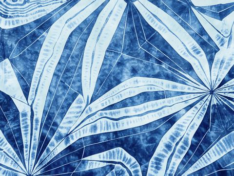  靛青蓝色水彩扎染印花布纹45 