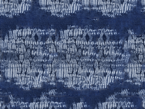 蓝色手工蜡染扎染布纹55