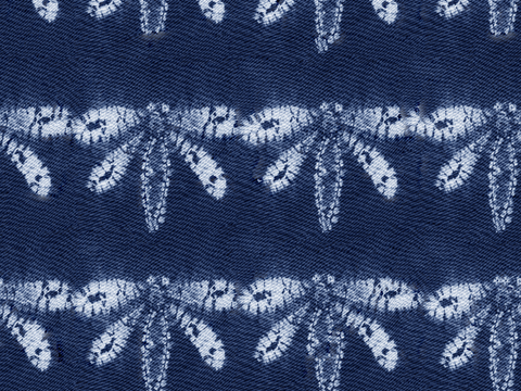  蓝色手工蜡染扎染布纹45 