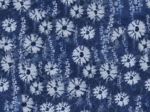  蓝色手工蜡染扎染布纹24 