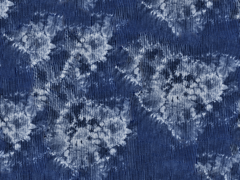  蓝色手工蜡染扎染布纹4 