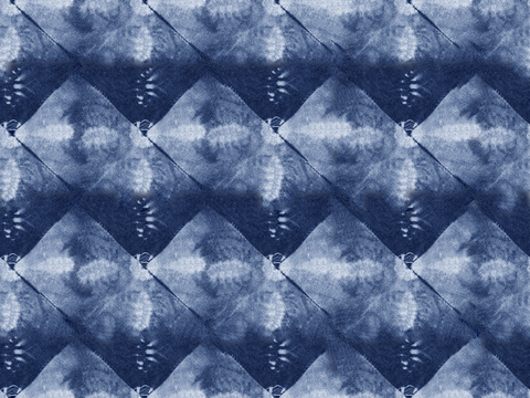 蓝色手工蜡染扎染布纹54