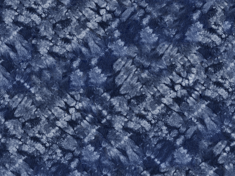 蓝色手工蜡染扎染布纹3