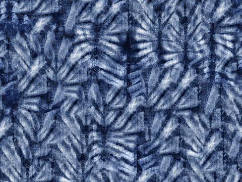 蓝色手工蜡染扎染布纹30