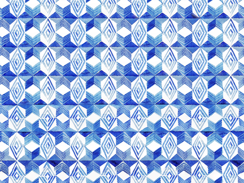  青色靛蓝水彩扎染蜡染布纹纹理6 