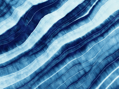  靛青蓝色水彩扎染印花布纹42 