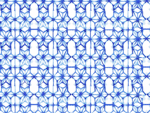  青色靛蓝水彩扎染蜡染布纹纹理7 