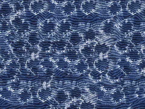  蓝色手工蜡染扎染布纹51 